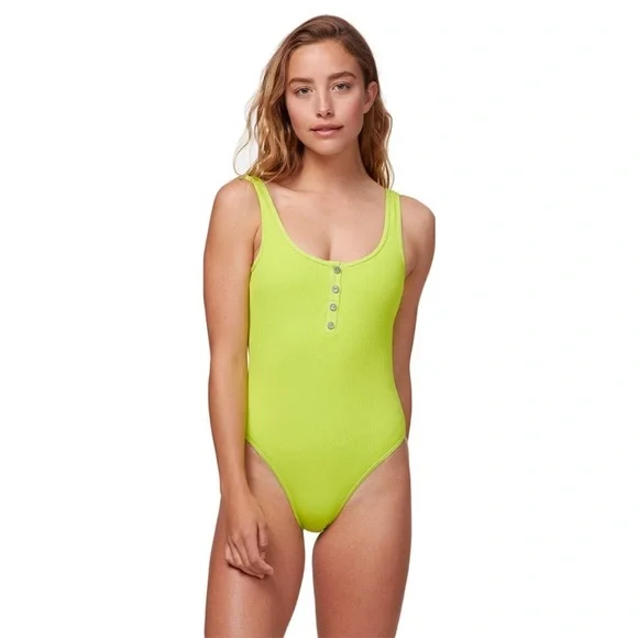 L*Space float on ribbed henley one piece swimsuit